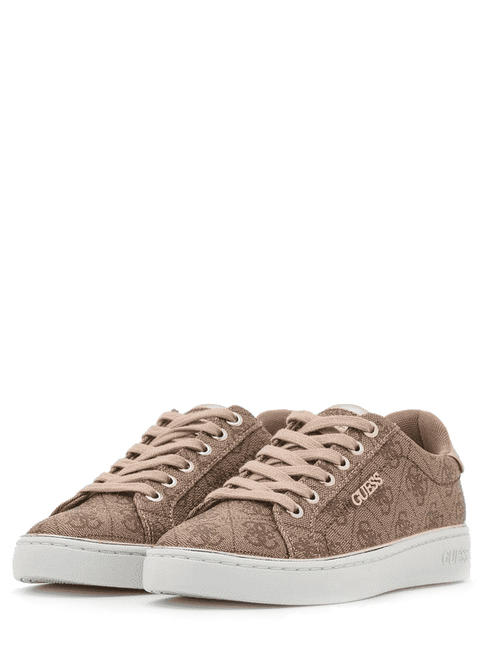 GUESS BECKIE LOGO Turnschuhe Beige / Braun - Damenschuhe