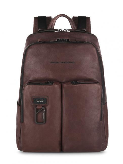 PIQUADRO HARPER Laptop-Rucksack 14 ", aus Leder MORO - PC-Rucksäcke