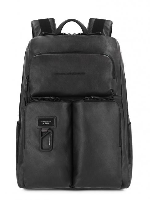 PIQUADRO HARPER 15 "Laptop-Rucksack aus Leder Schwarz - PC-Rucksäcke