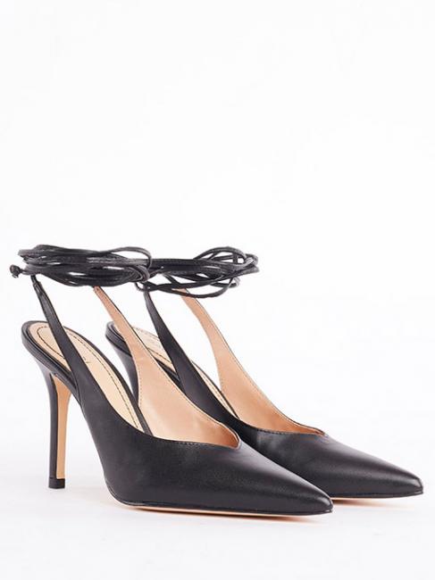 GAUDÌ VANESSA Slingback-Schuh aus Leder mit Schnürsenkeln SCHWARZ - Damenschuhe