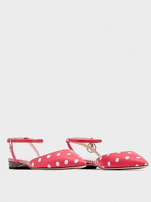 MANILA GRACE Ballerina flat Flache Sandale mit Riemen fuchsia / weiß - Damenschuhe