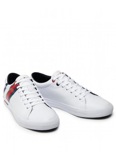 TOMMY HILFIGER CORPORATE STRIPE Sneaker aus Leder Weiß - Herrenschuhe