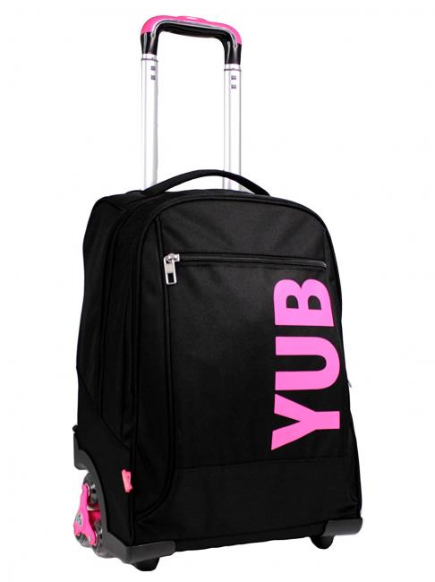 YUB YUB Rucksack mit Trolley, mit drei Rädern fuchsiafluo - Rucksäcke mit Trolleyfunktion