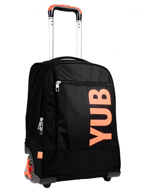 YUB YUB Rucksack mit Trolley, mit drei Rädern fluoreszierendes Orange - Rucksäcke mit Trolleyfunktion