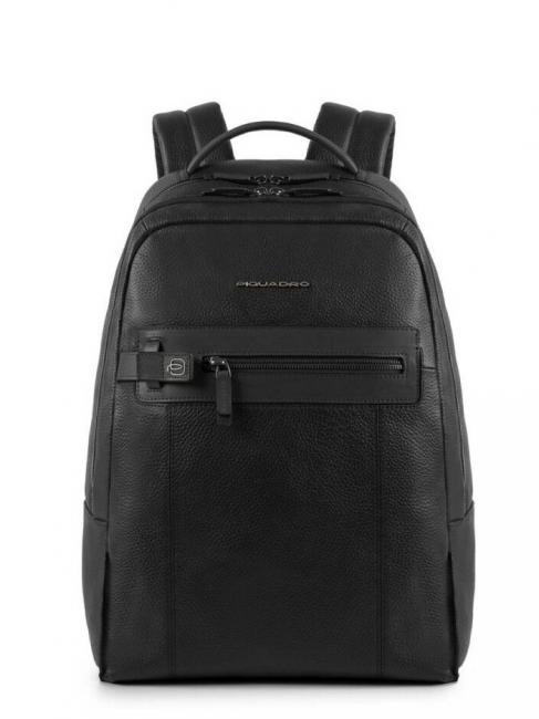 PIQUADRO SCOTT  15,6-Zoll-Laptop-Rucksack aus Leder Schwarz - PC-Rucksäcke