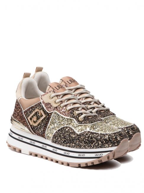 LIUJO MAXI WONDER 24 Sneakers mit Glitzer-Plateau hell Gold - Damenschuhe