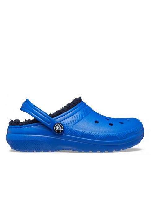 CROCS CLASSIC LINED CLOG KID Gepolsterter Sabot blaue Schraube - Kinderschuhe