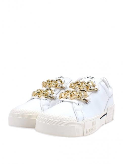 LOVE MOSCHINO Sneaker in Hautmitcatena  Weiß - Damenschuhe