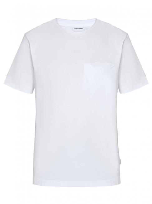 CALVIN KLEIN CUTLINE POCKET COMFORT Baumwoll t-shirt Helles Weiss - Herren-T-Shirts