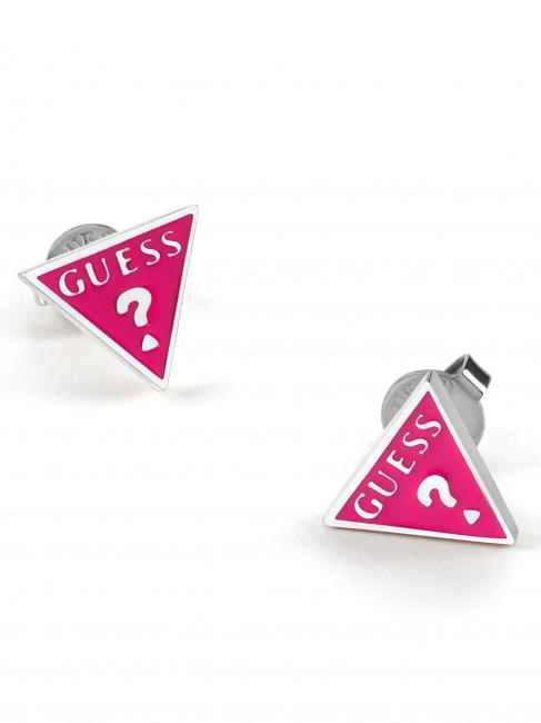 GUESS FUCHSIA TRIANGLE LOGO STUDS Ohrringe SILBER - Ohrringe