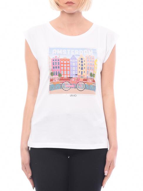 LIUJO MODA CITY PRINT Baumwoll t-shirt bco amsterdam - T-Shirts und Tops für Damen