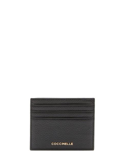 COCCINELLE METALLIC SOFT Flacher Kartenhalter aus Leder Schwarz - Brieftaschen Damen