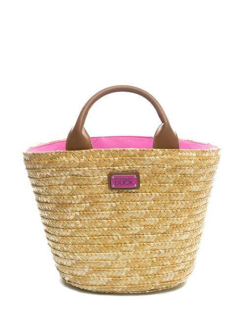 MANDARINA DUCK SEASHELL Strandtasche aus Stroh rosa Blase - Damentaschen