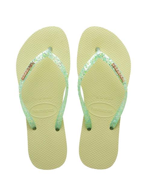 HAVAIANAS SLIM GLITTER FLOURISH Flip-Flops aus Gummi grüner Garten - Damenschuhe