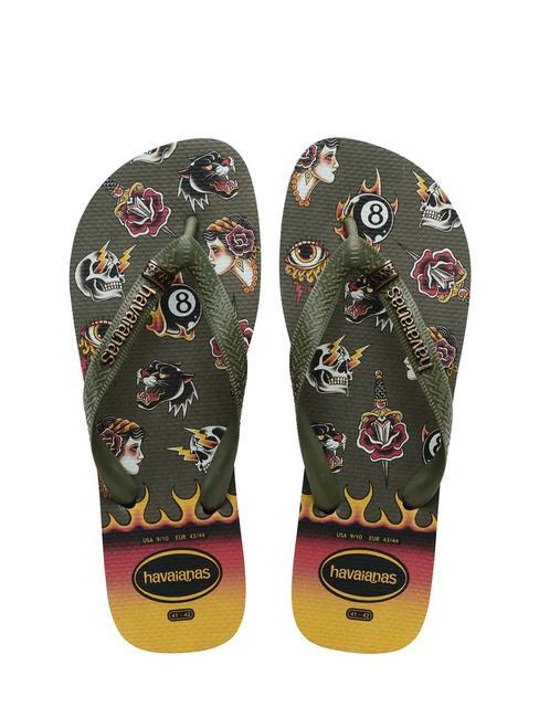 HAVAIANAS TOP TRIBO Flip Flops schwarz/moos - Herrenschuhe