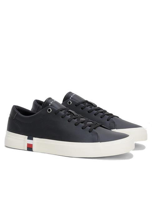 TOMMY HILFIGER CORPORATE Leather Turnschuhe SCHWARZ - Herrenschuhe