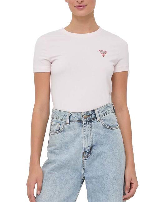 GUESS MINI TRIANGLE Schmal geschnittenes T-Shirt Zurückhaltendes Rosa - T-Shirts und Tops für Damen