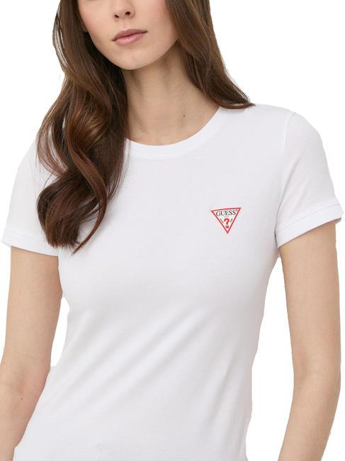 GUESS MINI TRIANGLE Schmal geschnittenes T-Shirt purweiß - T-Shirts und Tops für Damen