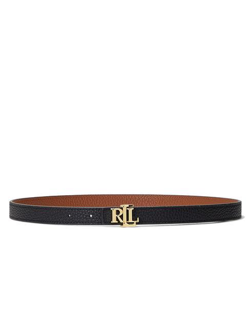 RALPH LAUREN RL LOGO Wendegürtel aus Leder Schwarz/Laurentan - Gürtel