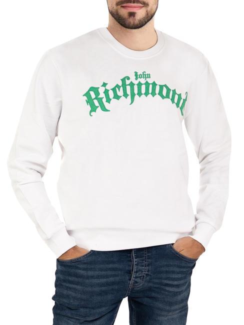 JOHN RICHMOND MALION Sweatshirt aus Baumwolle mit Rundhalsausschnitt weiß/grün - Sweatshirts Herren