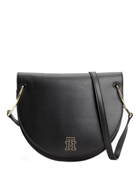 TOMMY HILFIGER TH CHIC Satteltasche mit Monogramm Schwarz - Damentaschen