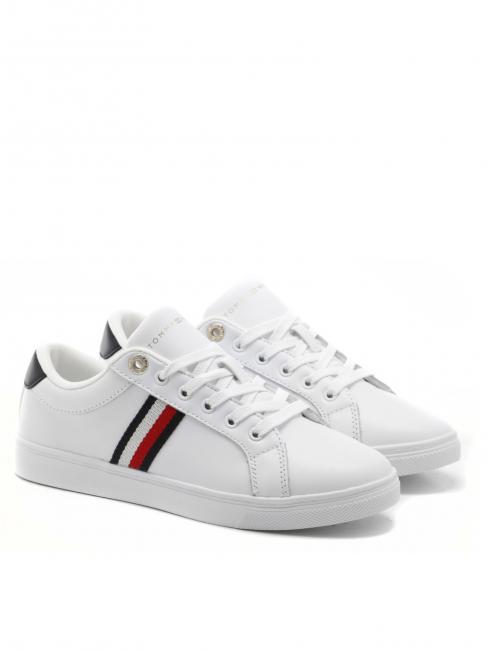 TOMMY HILFIGER ESSENTIAL WEBBING Ledersneaker Weiß - Damenschuhe