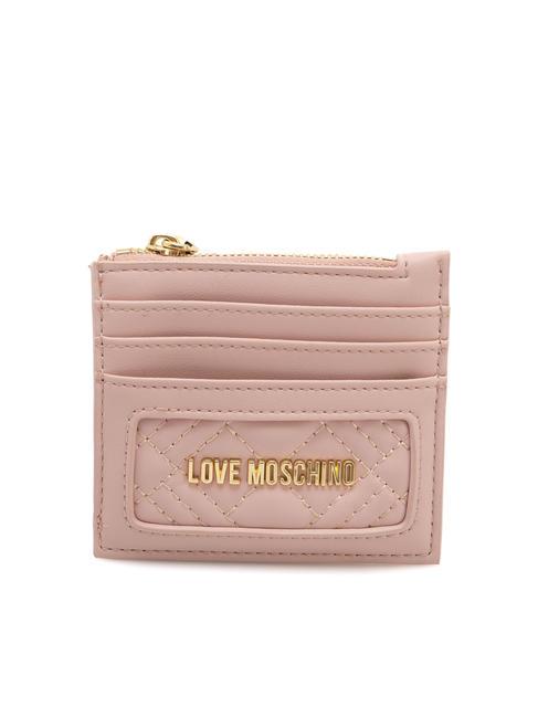 LOVE MOSCHINO QUILTED Flaches Kartenetui mit Reißverschluss Gesichtspuder - Brieftaschen Damen