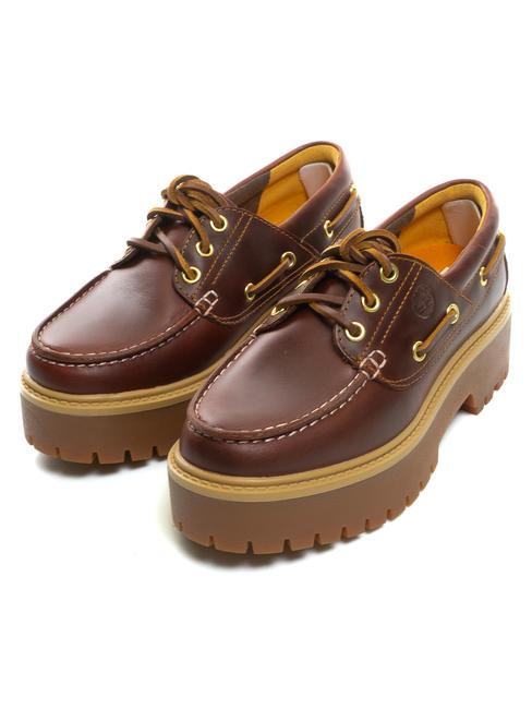 TIMBERLAND BOAT Hohe Bootsschuhe aus Leder Wurzelbier - Damenschuhe