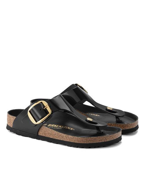 BIRKENSTOCK GIZEH BIG BUCKLE Flip-Flops aus Lackleder schwarz leuchten - Damenschuhe