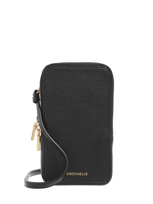 COCCINELLE FLOR iPhone-Tasche mit Schultergurt Schwarz - Damentaschen