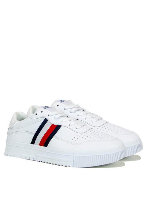 TOMMY HILFIGER SUPERCUP STRIPES Ledersneaker Weiß - Herrenschuhe