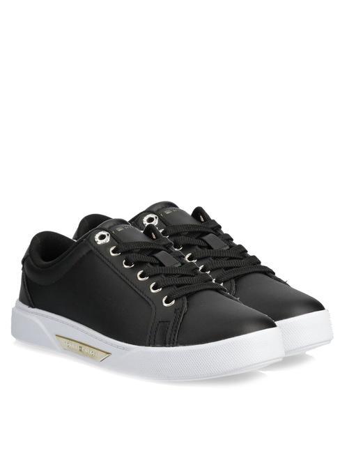 TOMMY HILFIGER GOLDEN COURT Ledersneaker schwarzes Gold - Damenschuhe