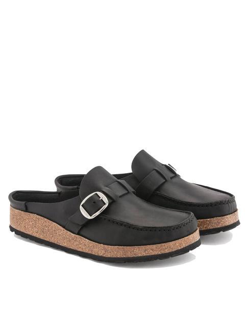 BIRKENSTOCK BUCKLEY Pantoletten aus geöltem Leder Schwarz - Herrenschuhe