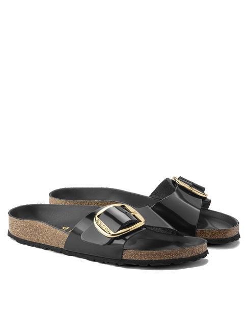 BIRKENSTOCK MADRID BIG BUCKLE Sandale aus Lackleder schwarz leuchten - Damenschuhe