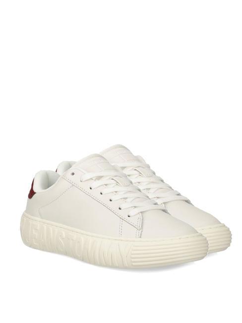 TOMMY HILFIGER TJ NEW CUSPOLE Ledersneaker ecru / rot - Damenschuhe