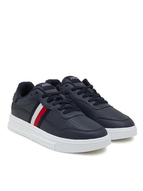 TOMMY HILFIGER SUPERCUP STRIPES Ledersneaker Wüstenhimmel - Herrenschuhe