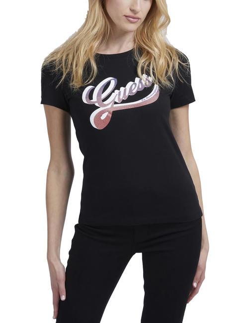 GUESS SHADED Baumwoll-T-Shirt mit Rundhalsausschnitt jetbla - T-Shirts und Tops für Damen