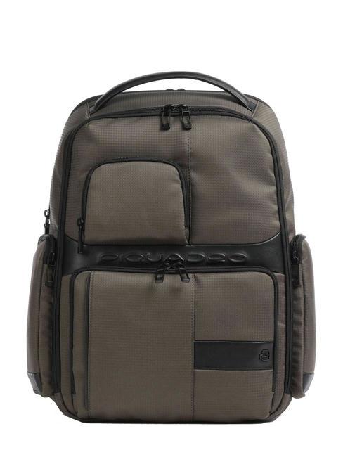 PIQUADRO WOLLEM 15,6-Zoll-Laptop-Rucksack aus Stoff und Leder GRÜN - PC-Rucksäcke