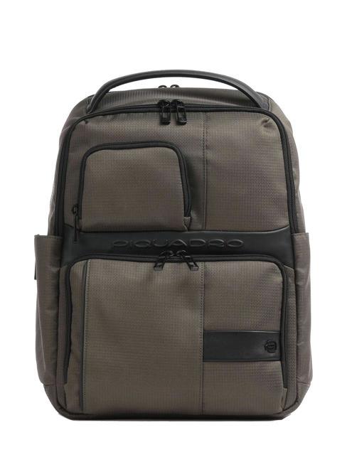 PIQUADRO WOLLEM Rucksack aus Leder und Stoff, 14-Zoll-Laptophalter GRÜN - PC-Rucksäcke