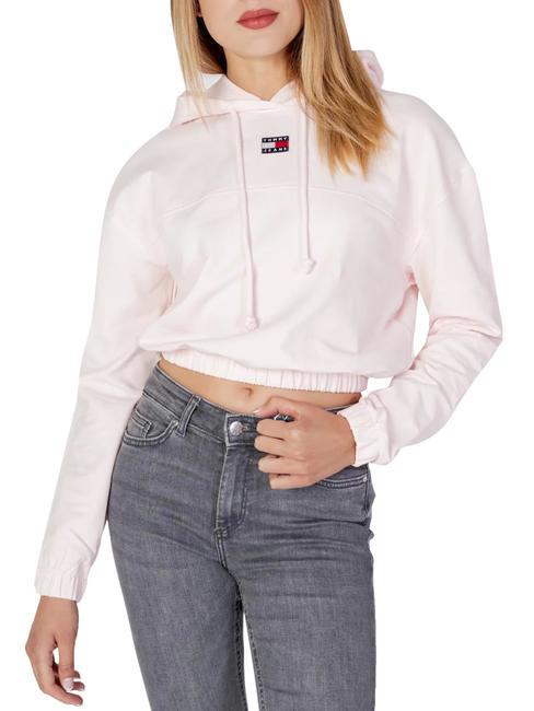 TOMMY HILFIGER TJ ELASTICATED FIT Kurzes Sweatshirt mit Kapuze schwach rosa - Sweatshirts Damen