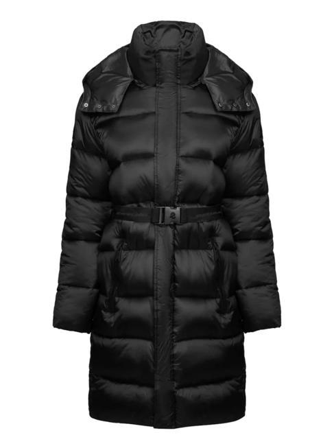 INVICTA LONG Lange Jacke mit Kapuze Schwarz - Daunenjacken für Damen