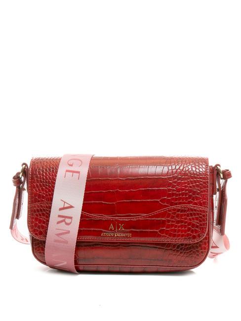 ARMANI EXCHANGE CROCO PRINT Schultertasche Rubinbrechung - Damentaschen