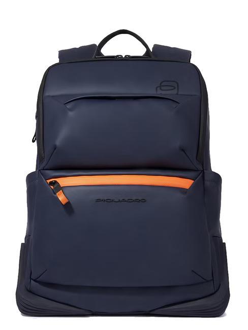 PIQUADRO CORNER Rucksack aus gummiertem Stoff, 14-Zoll-Laptophalter Blau - PC-Rucksäcke