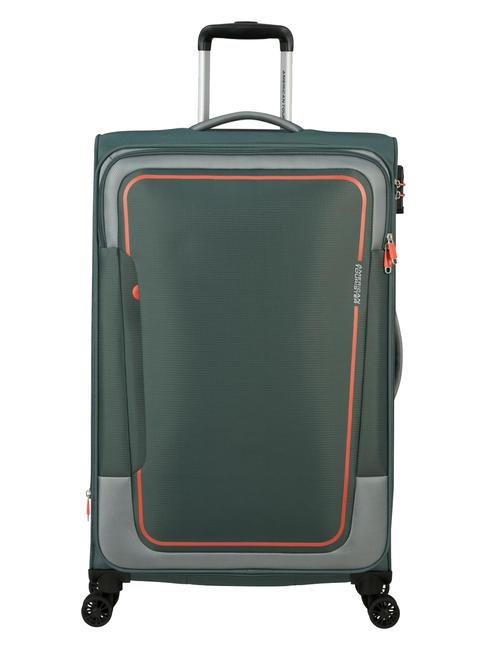 AMERICAN TOURISTER PULSONIC Großer erweiterbarer Trolley dunkler Wald - Halbharte Trolleys