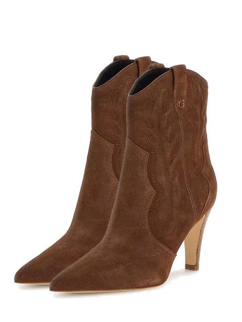 GUESS CALLE Stiefeletten aus Leder braun - Damenschuhe