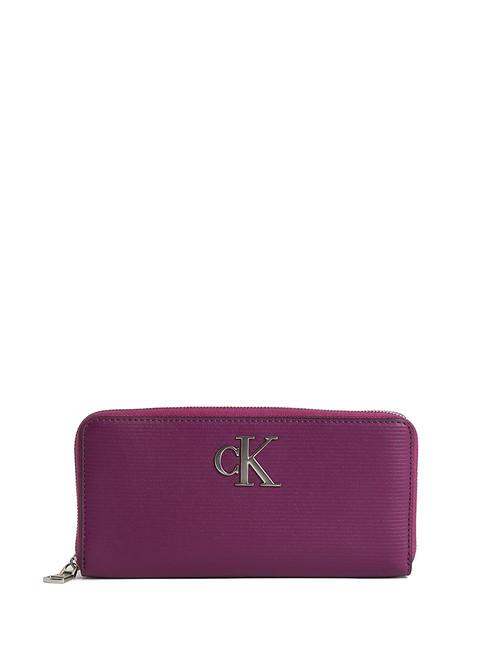 CALVIN KLEIN CK JEANS Minimal Monogram  Geldbörse mit umlaufendem Reißverschluss Amaranth - Brieftaschen Damen