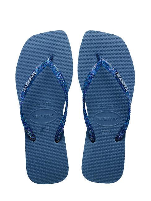 HAVAIANAS SQUARE LOGO Flip-Flops bequemes Blau - Damenschuhe