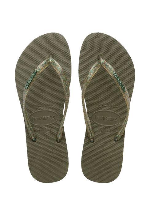 HAVAIANAS SLIM LOGO Flip Flops grün - Damenschuhe