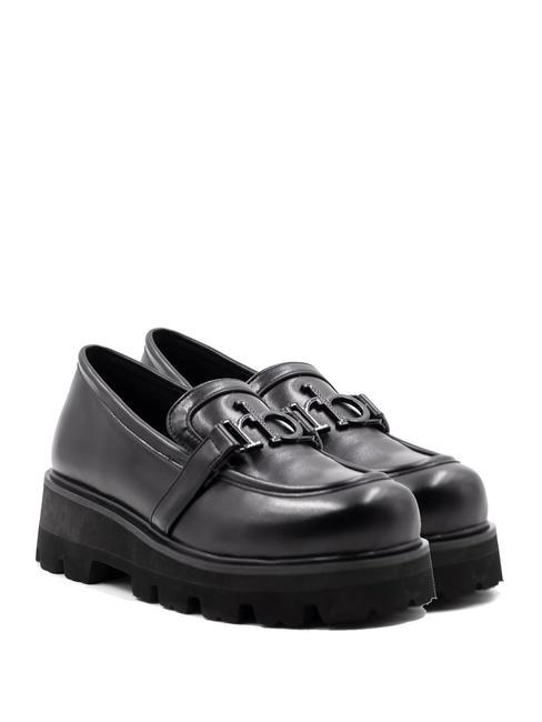 ROCCOBAROCCO RB LOGO Plateau-Loafer Schwarz - Damenschuhe