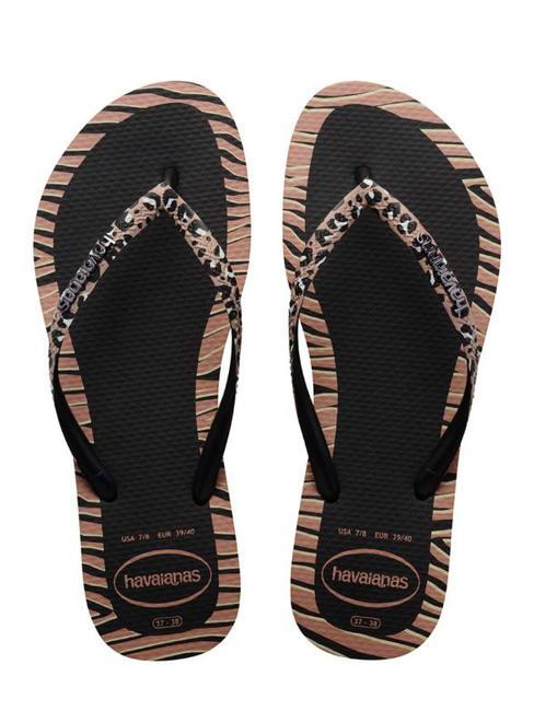 HAVAIANAS SLIM ANIMALS Flip-Flops SCHWARZ - Damenschuhe